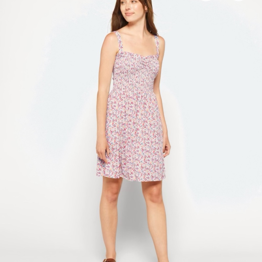 Market & Spruce Floral Midi Dress - Pink and White